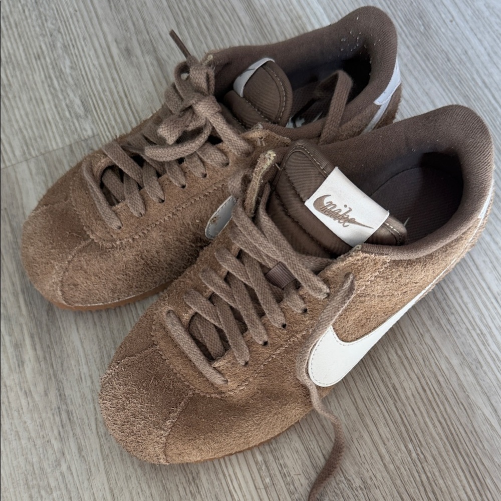 Nike Cortez Brown and White Suede Sneakers